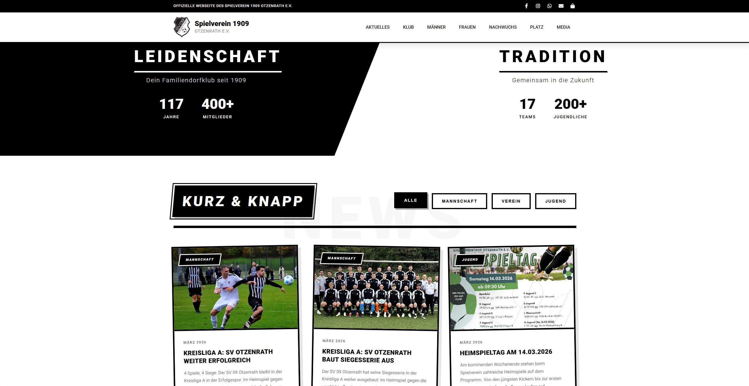 SV 09 Otzenrath Website